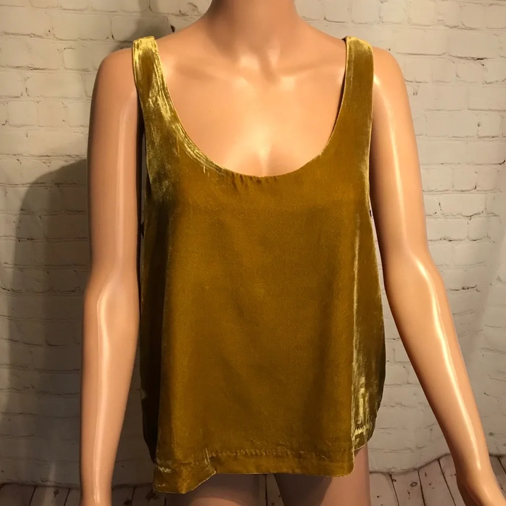 J.Crew NWT mustard yellow velvet boho top size medium
